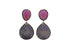 Pave Diamond Ruby and Saphire Tear Drop Earrings, (DER-075)